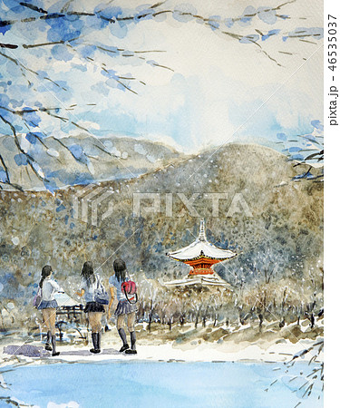 修学旅行生のイラスト素材