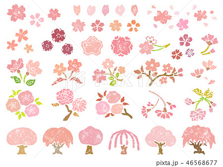 八重しだれ桜のイラスト素材