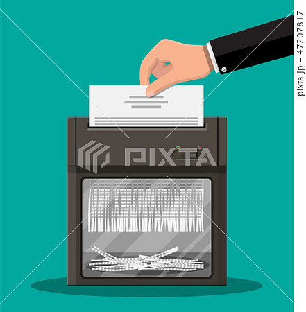 シュレッダーくずのイラスト素材