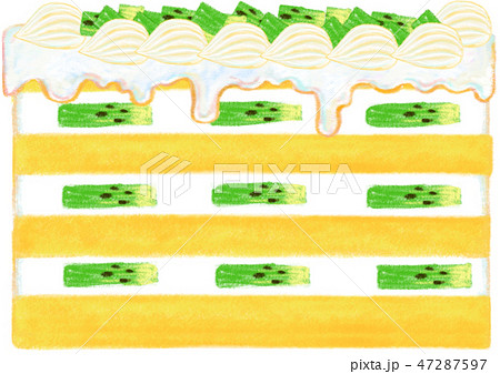 フルーツケーキの断面のイラスト素材