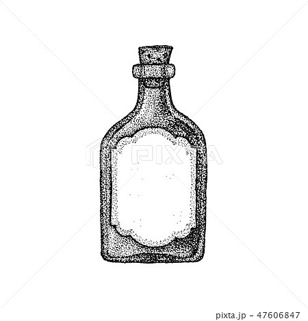 瓶 ガラス瓶 絵 描くの写真素材