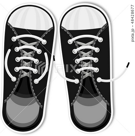 スニーカー 歩く 足 足下のイラスト素材