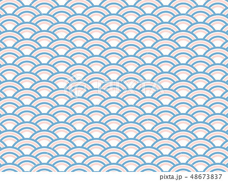 和柄 パターン 壁紙 青海波のイラスト素材