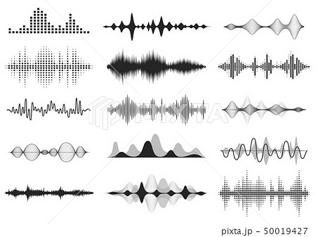 音声 波形 音 音響のイラスト素材