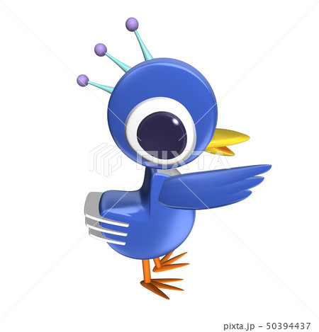 鳥 小鳥 青い鳥 キャラクターの写真素材