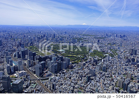 東京 都市風景 航空写真 千代田区の写真素材 - PIXTA