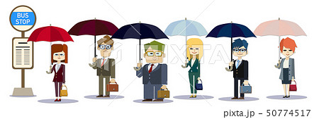 バスストップのイラスト素材