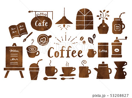 コーヒー コーヒー豆 カフェ アイコンのイラスト素材