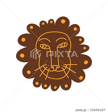 ライオンの正面顔のイラスト素材
