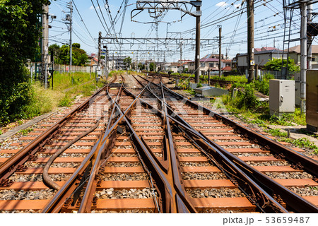 線路 石 カーブ 茶色の写真素材 Pixta