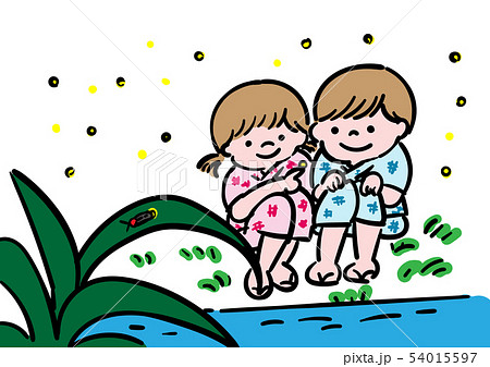 昆虫 蛍 かわいい イラストのイラスト素材