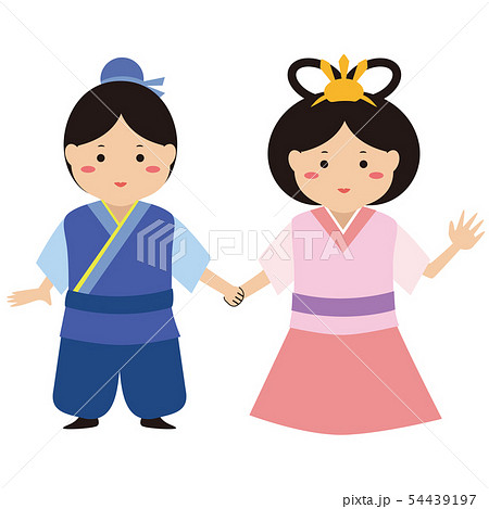 織姫 彦星 七夕 人物のイラスト素材