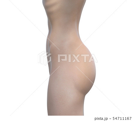 女性 イラスト 裸 横向きの写真素材