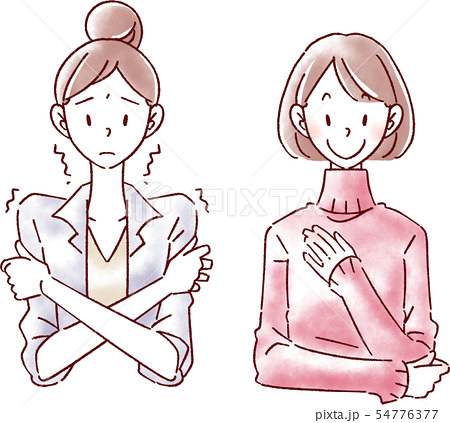 冷え性 人物 女性 冷えのイラスト素材