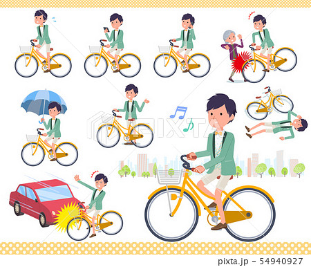 自転車転倒のイラスト素材