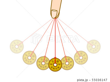 ベクター 5円玉 ご縁 お金のイラスト素材