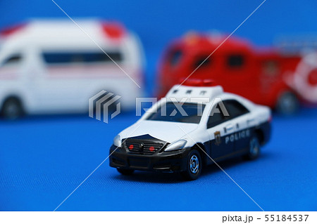 パトカー 救急車 トミカ 警察の写真素材