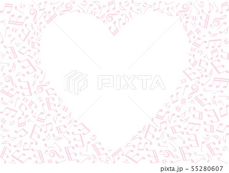ハート 音符 イラスト 楽譜のイラスト素材