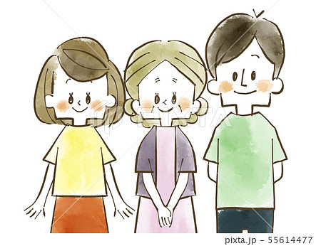 三人家族のイラスト素材