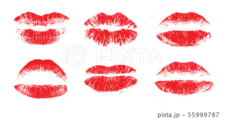くちびる 唇 口紅 キスのイラスト素材