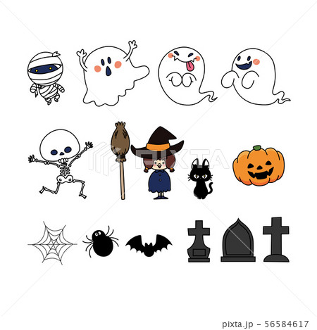 お化け ハロウィン かぼちゃ 可愛いのイラスト素材