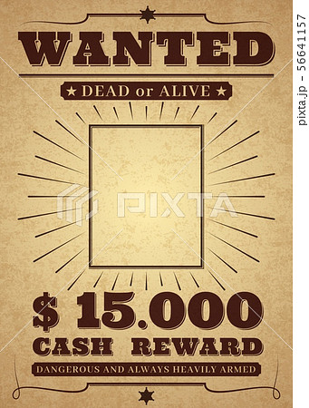 Western Poster Old West Paper Blank Reward のイラスト素材