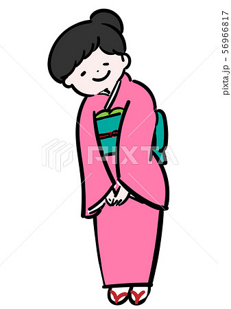 正座 着物 茶道 女性のイラスト素材