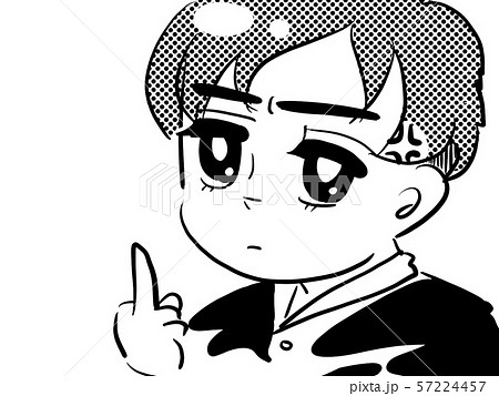 漫画 古い ギャグ 中指のイラスト素材