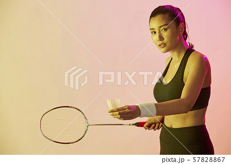 バドミントン シャトルの写真素材