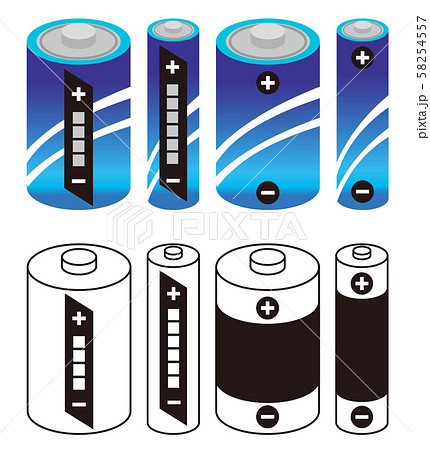アルカリ乾電池のイラスト素材