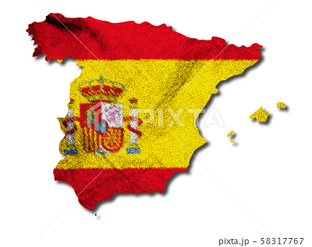 国旗 イラスト シンボル スペインの写真素材