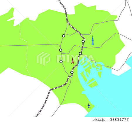 鉄道路線図のイラスト素材