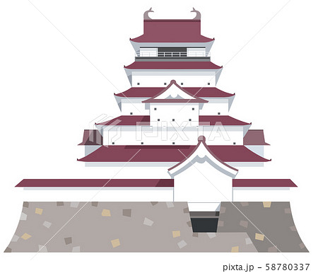 鶴ヶ城のイラスト素材