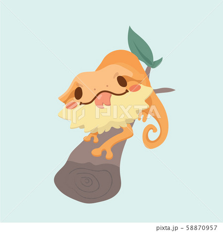 とかげ トカゲ キャラクター 文字の写真素材