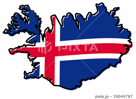 アイスランド 地図 国 アイコンの写真素材