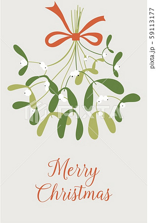 Christmas pattern with mistletoe. Watercolor drawing. Gifts