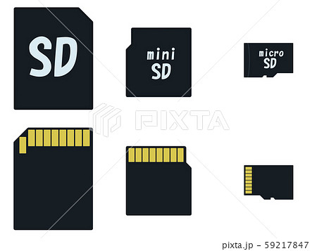 Sdメモリーカード sdカード メモリーカード 記録媒体のイラスト素材 Sdメモリーカード sdカード メモリーカード 記録媒体のイラスト素材