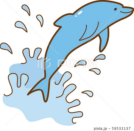 イルカ ジャンプ 海豚 ドルフィンのイラスト素材