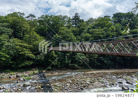 七ツ岩吊橋の写真素材