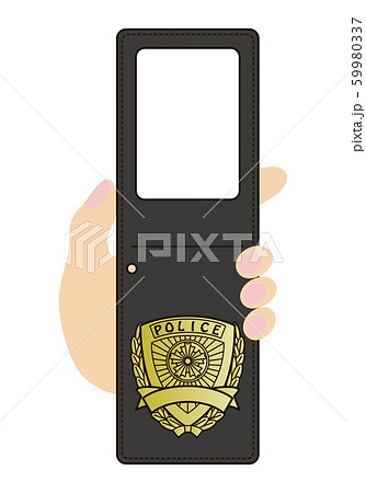 警察手帳風　撮影用小道具　演劇用　おもちゃ　POLICE　茶色　凸型　大学小道具 警察手帳 小道具の写真素材 - PIXTA