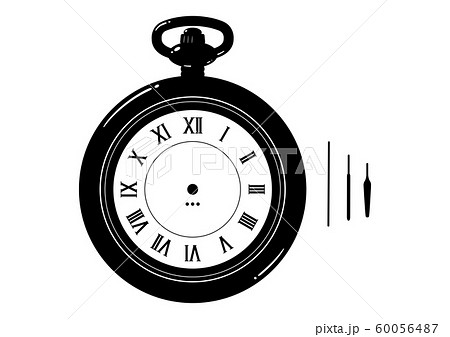 懐中時計 時計 針 イラストのイラスト素材 Pixta
