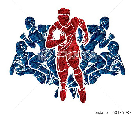 ラグビー タックル イラスト スポーツのイラスト素材