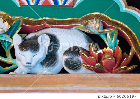 眠り猫 日光東照宮の写真素材