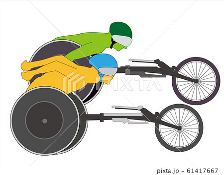 競技用車いすのイラスト素材