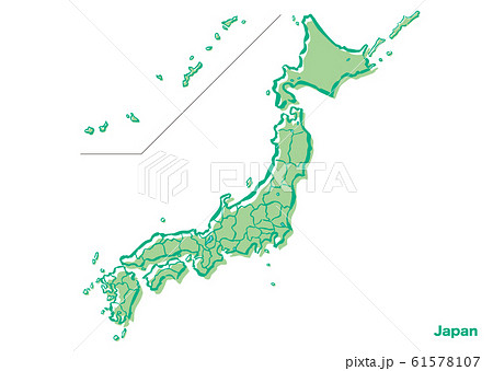 日本地図 地図 日本 マップのイラスト素材