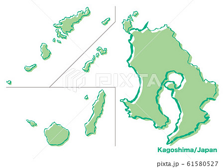 鹿児島県地図のイラスト素材