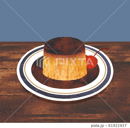 プリン デザートのイラスト素材