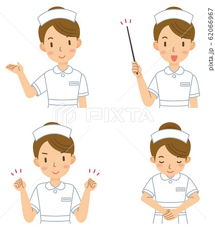 お辞儀看護師のイラスト素材