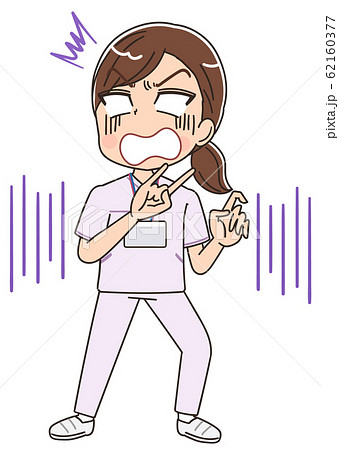 看護師 ショック 人物 女性のイラスト素材