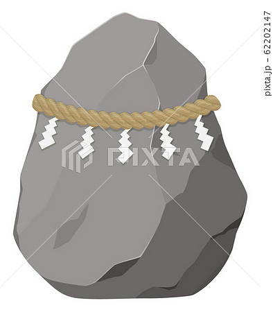 岩 ベクター 石 しめ縄のイラスト素材